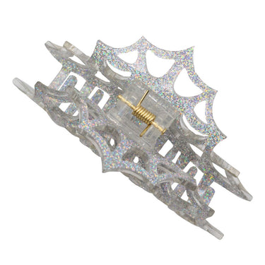 Spiderweb Hair Claw Clip Silver - Kreepsville